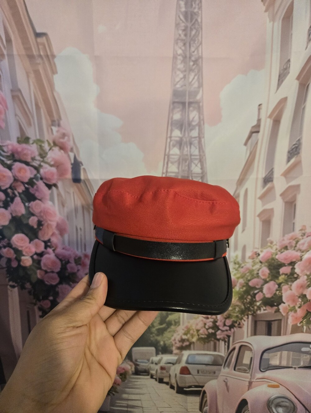 Red & Black Beret Hat